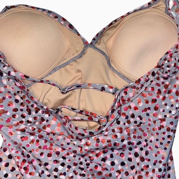 Garnet Hill Colorful Tankini Swim Top 12 -Confetti Themed - Picture 7 of 8